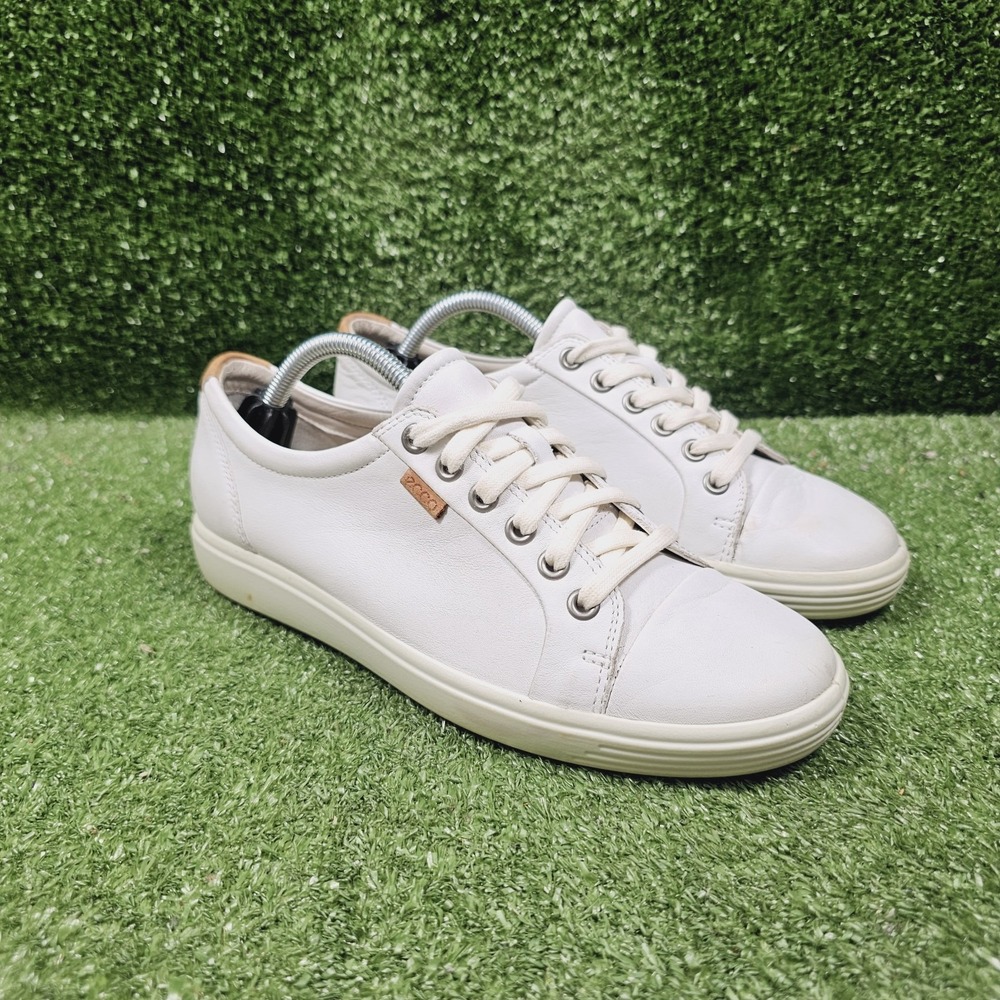 Ecco Womens Soft 7 White Leather Comfort Casual Sneakers Womens Size 38 US 7
